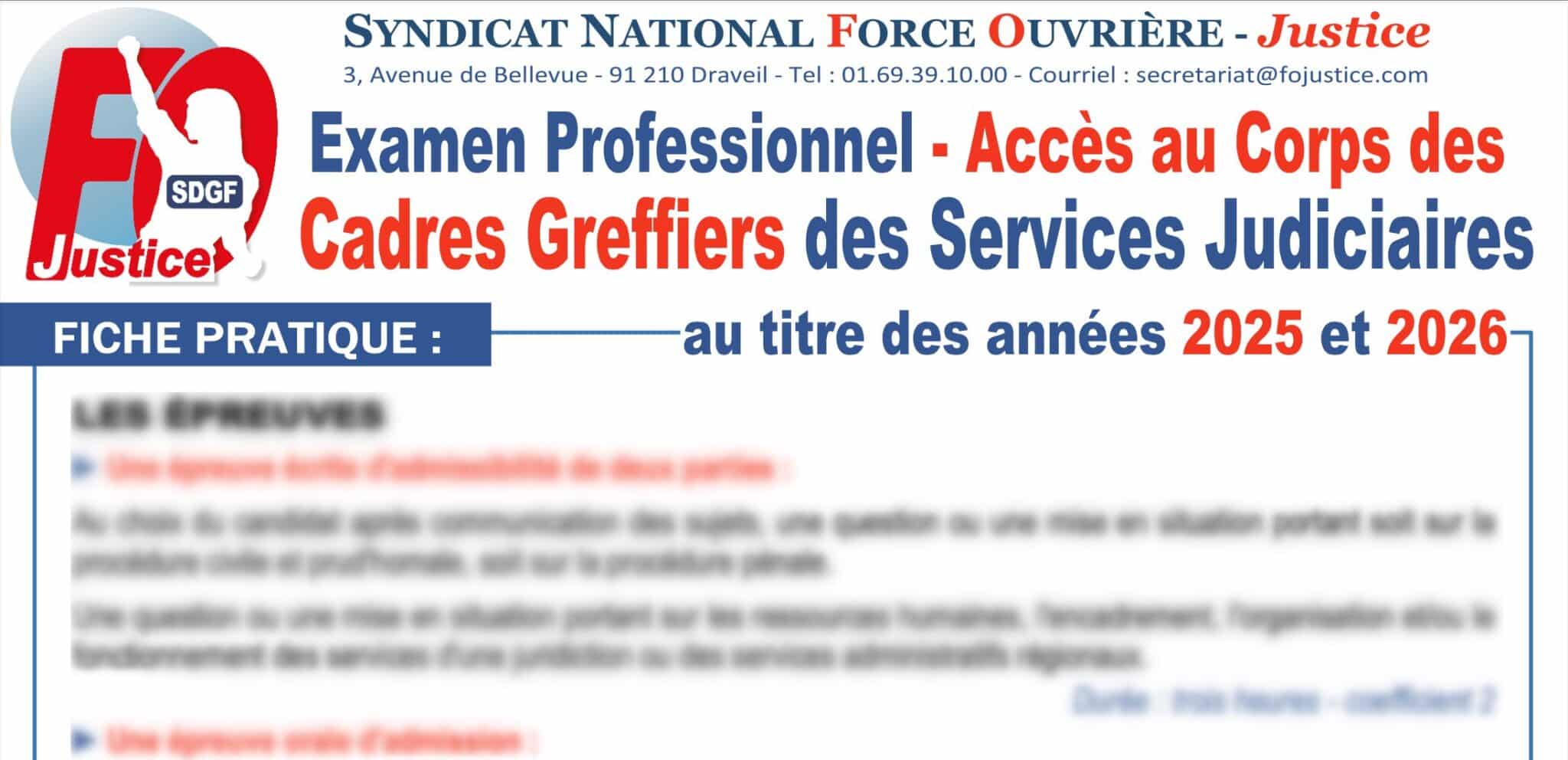 Sdghf SDGF : Examen Professionnel - Accès au Corps des Cadres Greffiers des ...
