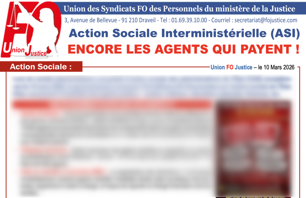 Action Sociale Interministérielle (ASI) : Encore les agents qui payent !