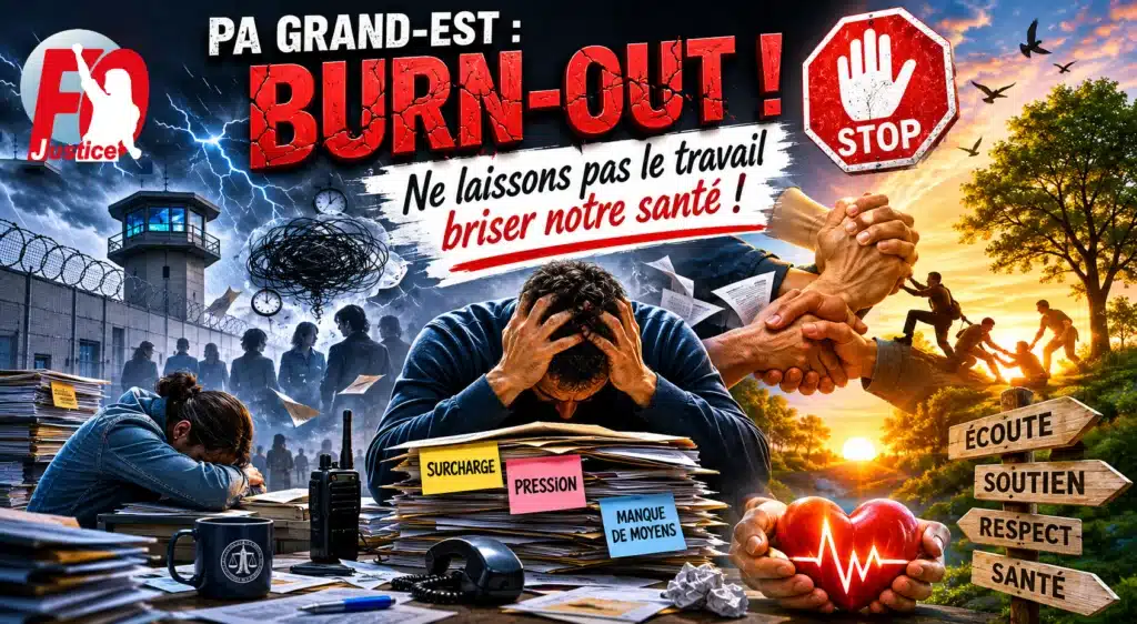 PA Grand-Est : Burn-Out ! Ne laissons pas le travail briser notre santé !