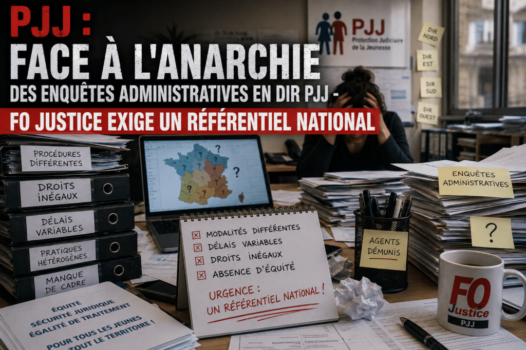 PJJ : Face à l’anarchie des enquêtes administratives en DIR PJJ – FO Justice exige un référentiel national