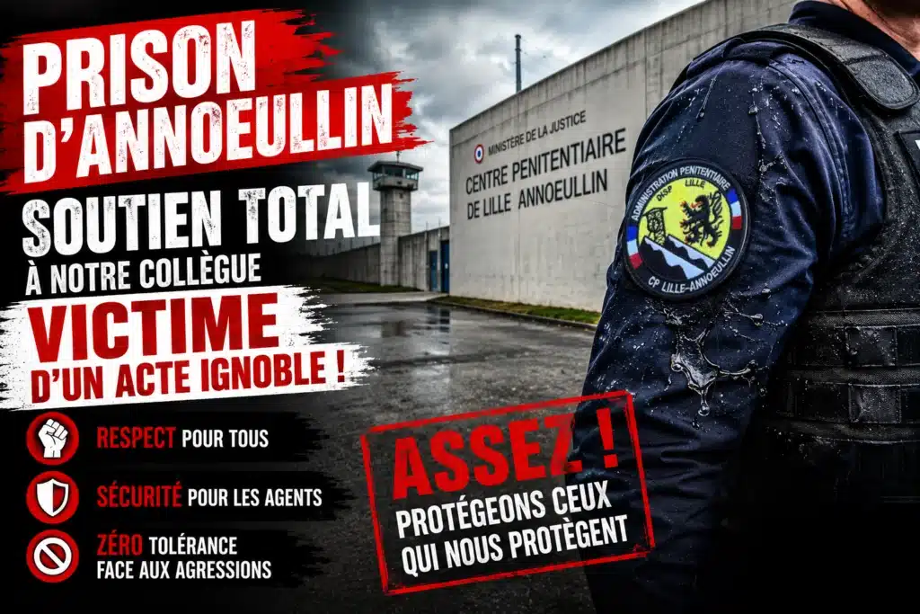 Prison d’Annoeullin : Soutien Total à Notre Collègue Victime d’un Acte Ignoble !