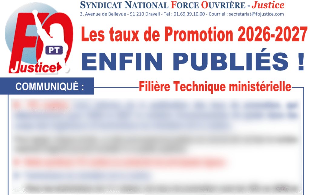 Les taux de promotion 2026-2027 enfin publiés : Filière technique ministérielle