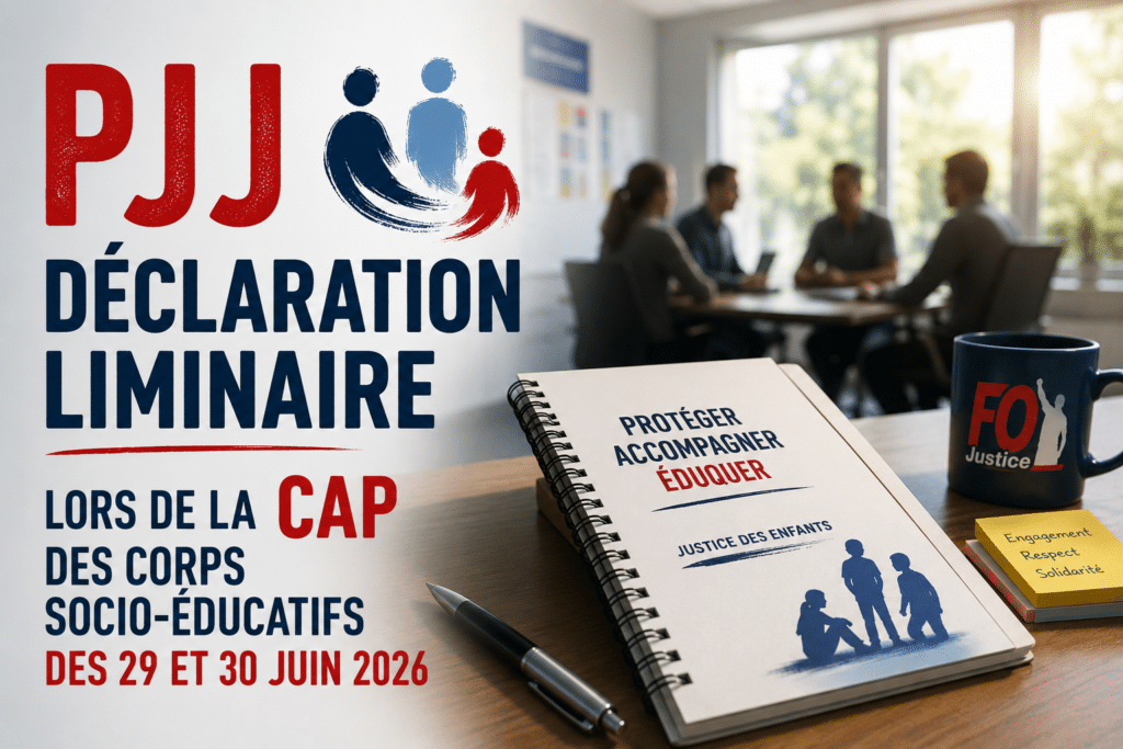PJJ : Déclaration Liminaire lors de la CAP des Corps Socio-Éducatifs des 29 et 30 Juin 2026