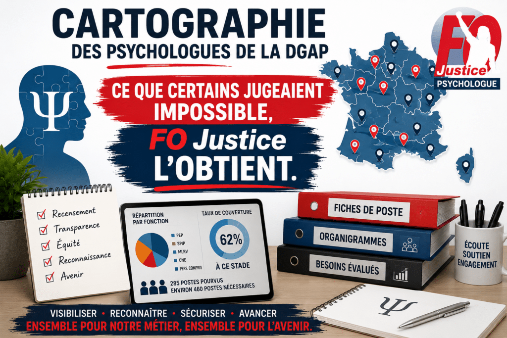 Cartographie des Psychologues de la DGAP – Ce que certains jugeaient impossible, FO Justice l’Obtient