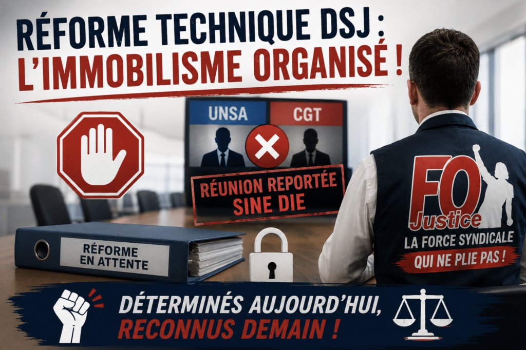 Réforme de la filière technique ministérielle : L’UNSA refuse la présence de FO Justice. La DSJ se compromet !