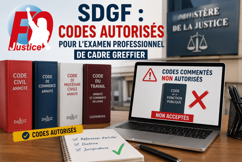SDGF : Codes Autorisés Pour l’Examen Professionnel de Cadre Greffier