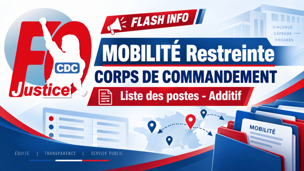CDC : Mobilité Restreinte du Corps de Commandement – Liste des Postes – Additif