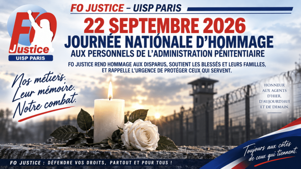 DI de Paris : 22 septembre 2026 – Journée nationale d’hommage aux Personnels de l’Administration Pénitentiaire