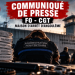 Maison d’Arrêt d’Angoulême : Communiqué de Presse Commun FO-CGT