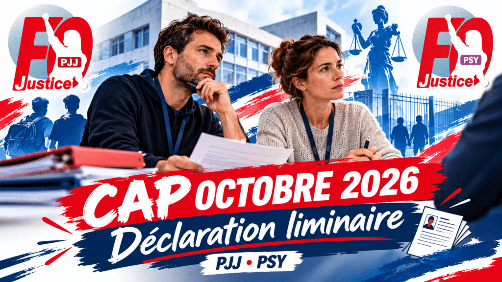PJJ – PSY : CAP Octobre 2026 – Déclaration Liminaire
