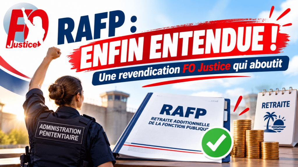 RAFP : Une Autre Revendication FO Justice Enfin Entendue !